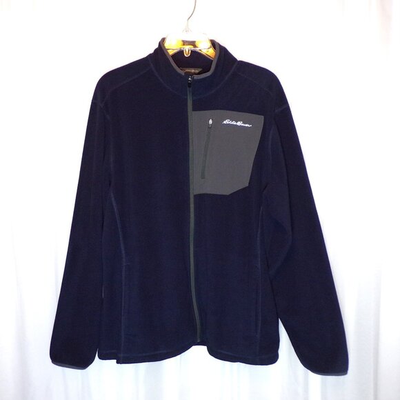 Eddie Bauer Other - Eddie Bauer Blue Gray Fleece Jacket Mens Large Full Zip Coat Hiking Outdoors